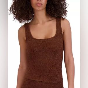 Steve Madden Chenille Sleep Tank Top Scoop Neck Brown S NWT